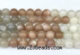 CMS2167 15 inches 10mm round rainbow moonstone beads