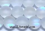CMS2171 15 inches 6mm, 8mm, 10mm & 12mm round matte synthetic moonstone beads