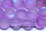 CMS2181 15 inches 6mm, 8mm, 10mm & 12mm round matte synthetic moonstone beads