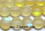 CMS2194 15 inches 6mm, 8mm, 10mm & 12mm round matte synthetic moonstone beads