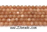 CMS2253 15 inches 10mm round orange moonstone beads wholesale