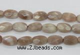 CMS33 15.5 inches 8*10mm faceted oval moonstone gemstone beads