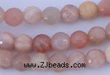 CMS350 15.5 inches 6mm faceted round natural pink moonstone beads