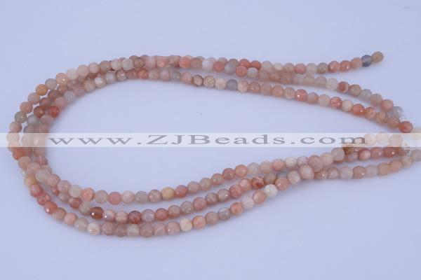 CMS351 15.5 inches 8mm faceted round natural pink moonstone beads