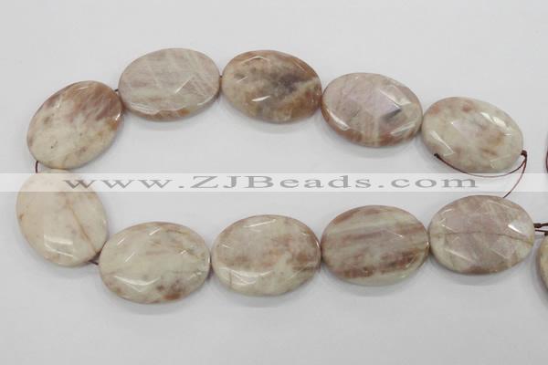 CMS39 15.5 inches 30*40mm faceted oval moonstone gemstone beads