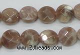 CMS45 15.5 inches 12mm faceted coin moonstone gemstone beads