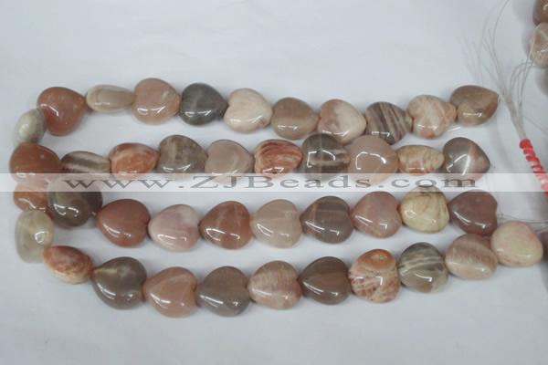 CMS528 15.5 inches 20*20mm heart moonstone beads wholesale
