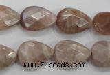 CMS54 15.5 inches 13*18mm faceted flat teardrop moonstone beads