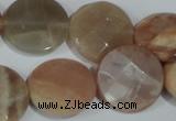 CMS558 15.5 inches 20mm faceted coin moonstone beads wholesale