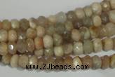 CMS563 15.5 inches 4*6mm faceted rondelle moonstone beads wholesale