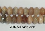 CMS565 15.5 inches 6*10mm faceted rondelle moonstone beads wholesale