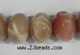 CMS568 15.5 inches 15*20mm faceted rondelle moonstone beads wholesale