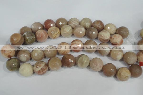 CMS577 15.5 inches 20mm faceted round moonstone beads wholesale