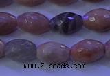 CMS582 15.5 inches 8*11mm faceted rice moonstone gemstone beads