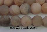 CMS605 15.5 inches 14mm round matte natural moonstone beads