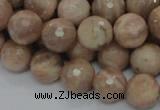 CMS61 15.5 inches 12mm faceted round moonstone gemstone beads