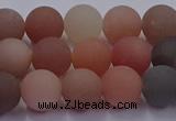 CMS613 15.5 inches 10mm round matte moonstone beads wholesale