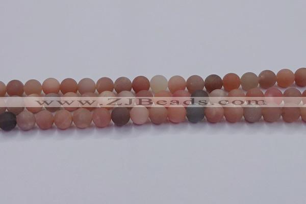 CMS613 15.5 inches 10mm round matte moonstone beads wholesale