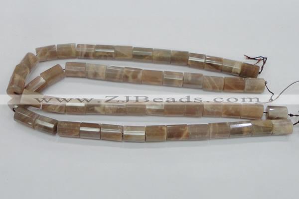 CMS77 15.5 inches 10*14mm faceted column moonstone gemstone beads