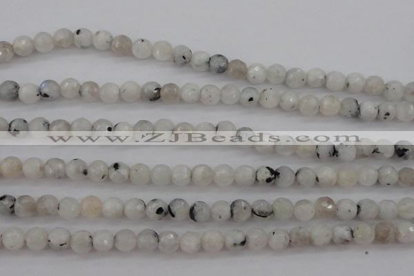 CMS801 15.5 inches 6mm faceted round white moonstone beads