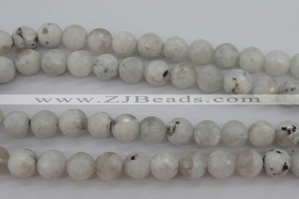 CMS804 15.5 inches 12mm faceted round white moonstone beads