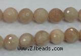 CMS84 15.5 inches 10mm faceted round moonstone gemstone beads