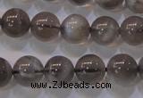 CMS852 15.5 inches 8mm round natural black moonstone beads