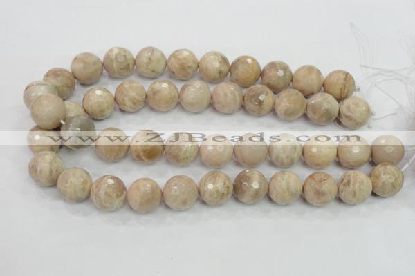 CMS86 15.5 inches 18mm faceted round moonstone gemstone beads