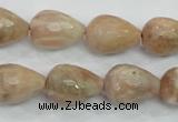 CMS91 15.5 inches 13*18mm faceted teardrop moonstone gemstone beads