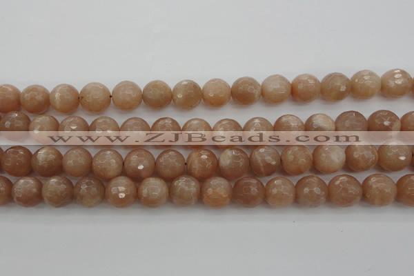 CMS943 15.5 inches 10mm faceted round A grade moonstone gemstone beads