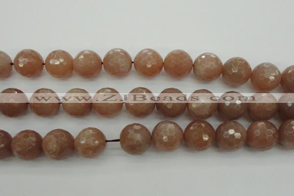 CMS946 15.5 inches 16mm faceted round A grade moonstone gemstone beads