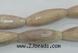 CMS95 15.5 inches 10*30mm faceted rice moonstone gemstone beads