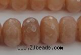 CMS952 15.5 inches 8*12mm faceted rondelle A grade moonstone beads