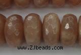 CMS953 15.5 inches 7*14mm faceted rondelle A grade moonstone beads