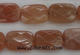 CMS971 15.5 inches 10*14mm faceted rectangle A grade moonstone beads