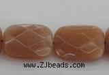 CMS973 15.5 inches 13*18mm faceted rectangle A grade moonstone beads