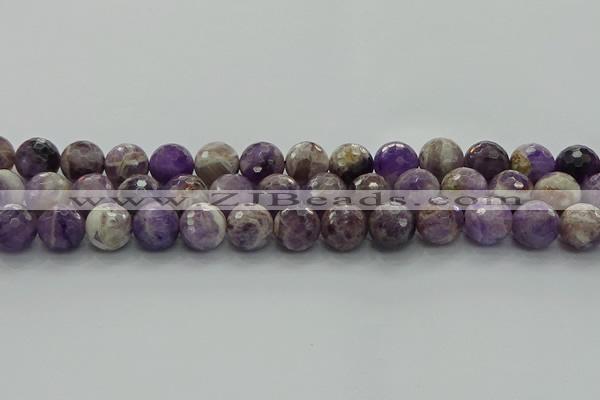 CNA1014 15.5 inches 12mm faceted round dogtooth amethyst beads