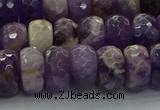 CNA1031 15.5 inches 7*12mm faceted rondelle dogtooth amethyst beads