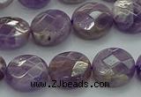 CNA1046 15.5 inches 14mm faceted coin dogtooth amethyst beads