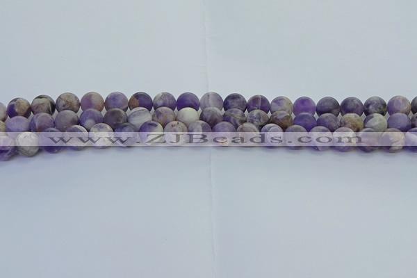 CNA1052 15.5 inches 8mm round matte dogtooth amethyst beads