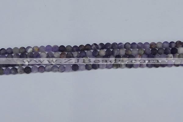 CNA1060 15.5 inches 4mm round matte dogtooth amethyst beads