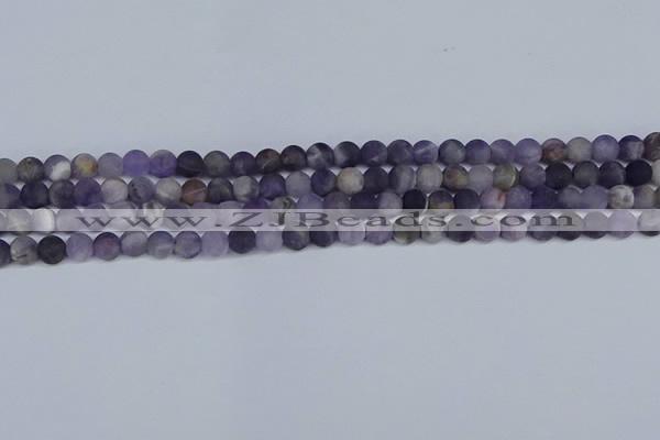 CNA1061 15.5 inches 6mm round matte dogtooth amethyst beads