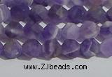 CNA1076 15.5 inches 6mm faceted nuggets matte dogtooth amethyst beads