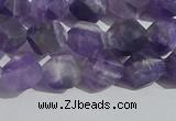 CNA1077 15.5 inches 8mm faceted nuggets matte dogtooth amethyst beads