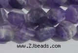 CNA1078 15.5 inches 10mm faceted nuggets matte dogtooth amethyst beads