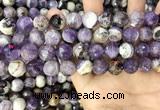 CNA1090 15.5 inches 12mm faceted round dogtooth amethyst beads