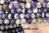 CNA1091 15.5 inches 14mm faceted round dogtooth amethyst beads