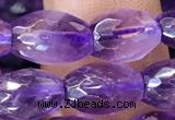 CNA1101 15.5 inches 7*10mm faceted rice amethyst gemstone beads