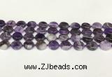 CNA1120 15.5 inches 14mm flat round dogtooth amethyst beads