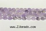 CNA1124 15.5 inches 12mm flat round natural lavender amethyst beads